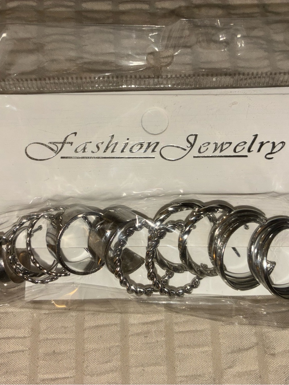 Fashion Jewelry Shiny Silver Stackable Ring Set - 9 PCS